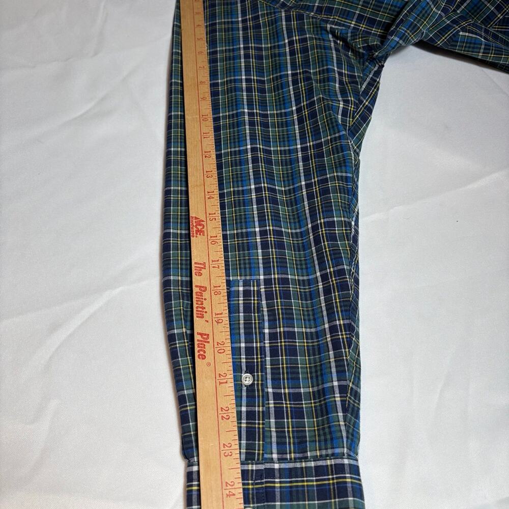 Chaps Shirt Men's 2XL Long Sleeve Button Down Stretch Easy Care Green Plaid - Picture 12 of 12